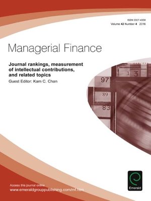 cover image of Managerial Finance, Volume 42, Number 4